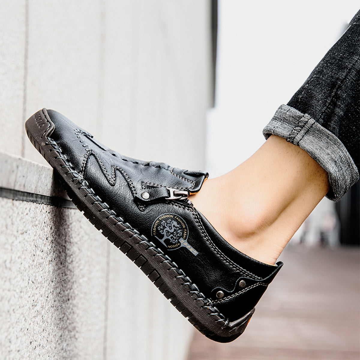 Men's Zipper Loafer Shoes Assorted Colors