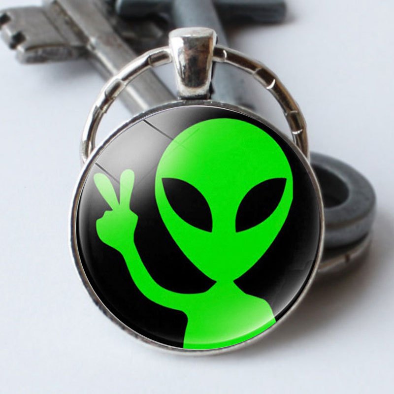 Creative Alien Gesture Time Gem Keychain Pendant