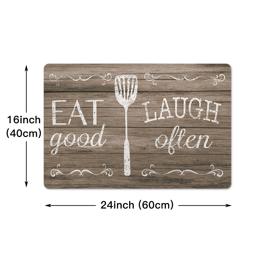 Retro Graphic Printing Kitchen Rug Waterproof Non Slip Floor Mat