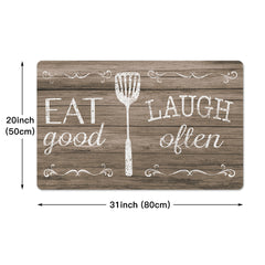 Retro Graphic Printing Kitchen Rug Waterproof Non Slip Floor Mat