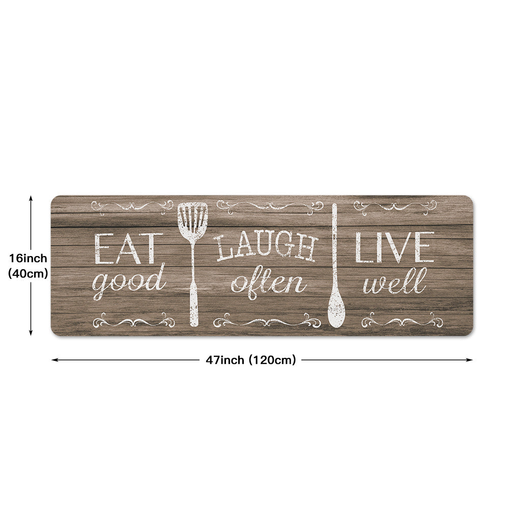 Retro Graphic Printing Kitchen Rug Waterproof Non Slip Floor Mat