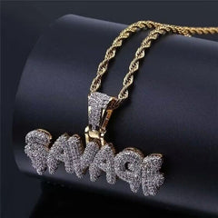 Men's Bling Rhinestone Diamond Pendant Hip Hop Necklace