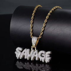 Men's Bling Rhinestone Diamond Pendant Hip Hop Necklace