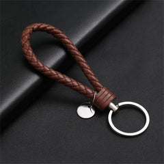 PU Leather Braided Wristlet Car Keychain Strap for Men Women DIY Key Chains