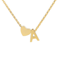 Heart Initial Necklace A Name Pendant Love Jewelry Gift