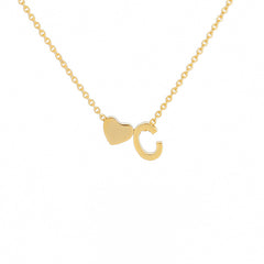 Heart Initial Necklace A Name Pendant Love Jewelry Gift