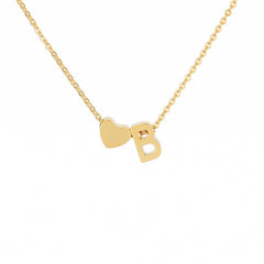 Heart Initial Necklace A Name Pendant Love Jewelry Gift