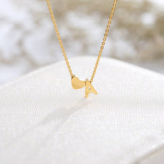 Heart Initial Necklace A Name Pendant Love Jewelry Gift
