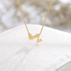 Heart Initial Necklace A Name Pendant Love Jewelry Gift