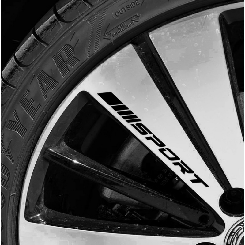 4pcs Sport Car Tire Rim Racing Sticker Personality Decorative Decal