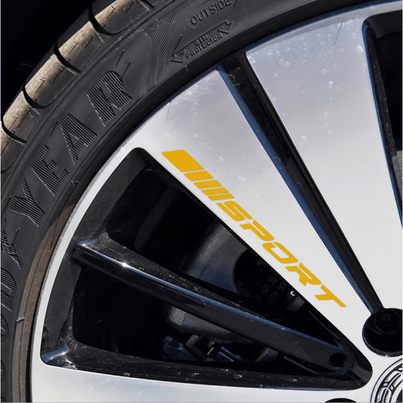 4pcs Sport Car Tire Rim Racing Sticker Personality Decorative Decal