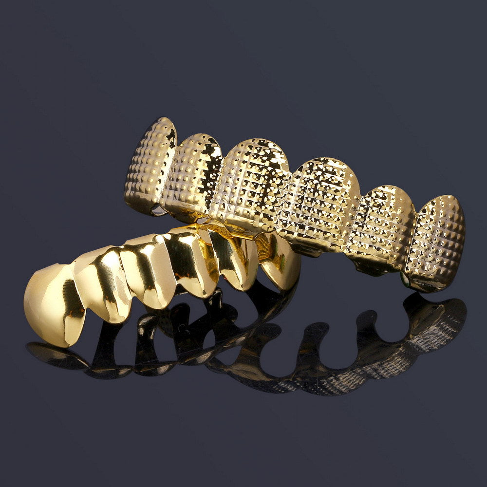 18k Gold Plated Hip Hop Grillz Set for Teeth