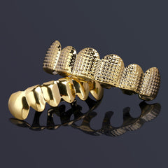 18k Gold Plated Hip Hop Grillz Set for Teeth