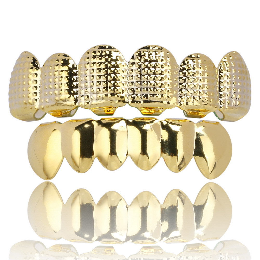 18k Gold Plated Hip Hop Grillz Set for Teeth