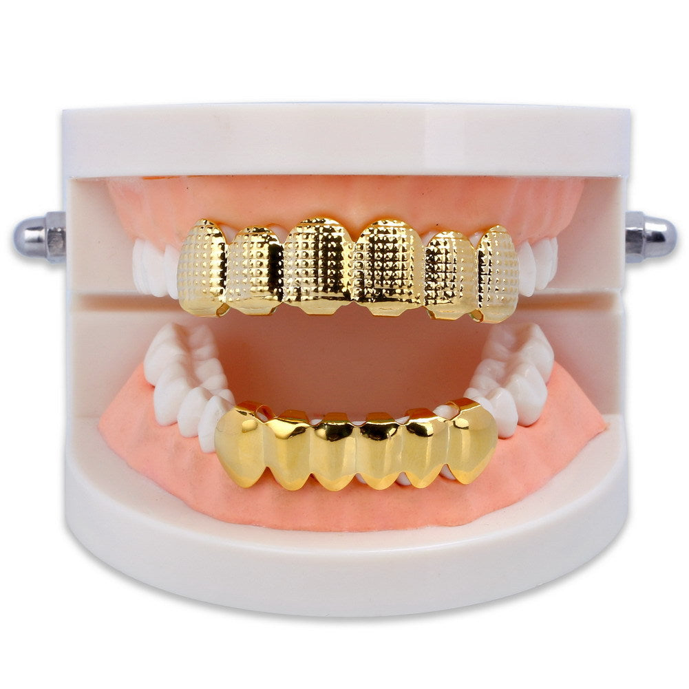18k Gold Plated Hip Hop Grillz Set for Teeth