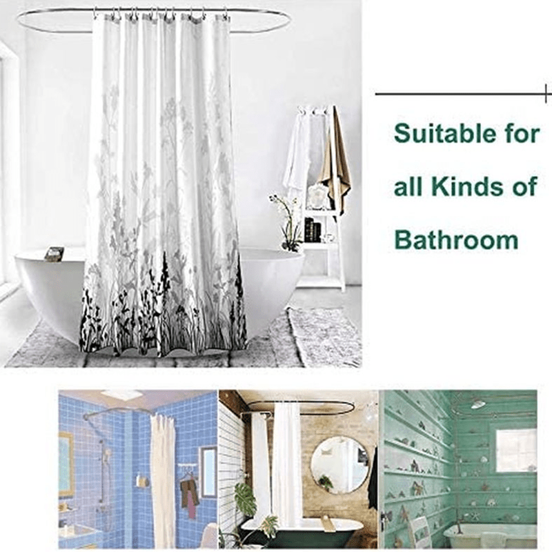 4pcs Dog Pattern Shower Curtain Set with Hooks