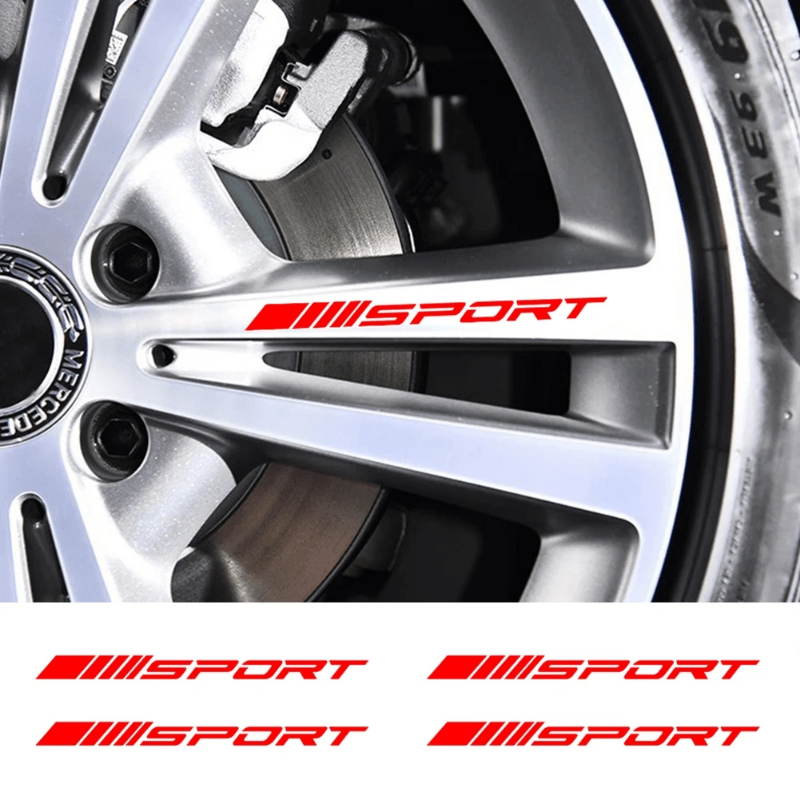 4pcs Sport Car Tire Rim Racing Sticker Personality Decorative Decal