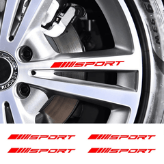 4pcs Sport Car Tire Rim Racing Sticker Personality Decorative Decal