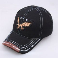 Eagle Stars Embroidery Baseball Cap Solid Vintage Hip Hop Sports Hat Adjustable