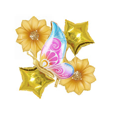 5-Piece Butterfly Sunflower Balloon Set for Baby Shower