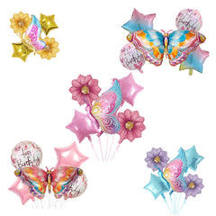 5-Piece Butterfly Sunflower Balloon Set for Baby Shower