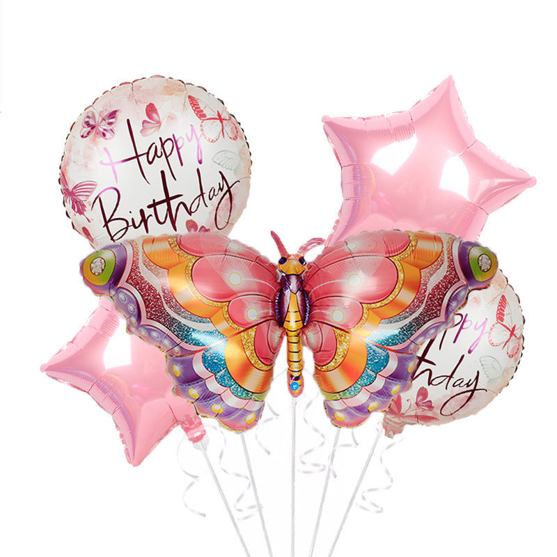 5-Piece Butterfly Sunflower Balloon Set for Baby Shower