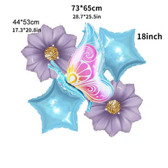 5-Piece Butterfly Sunflower Balloon Set for Baby Shower