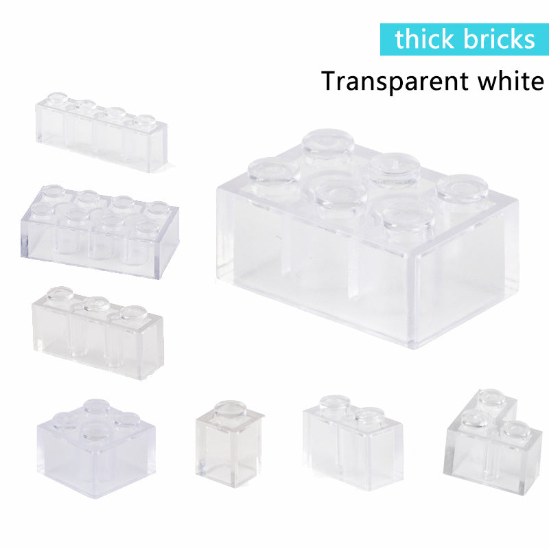 Small Bricks Transparent Thick Brick Model Classic Bulk Parts
