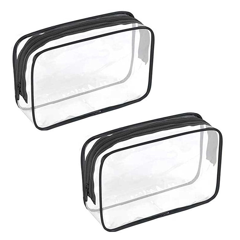 2 Pcs Clear Makeup Bags with Zippers