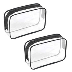 2 Pcs Clear Makeup Bags with Zippers