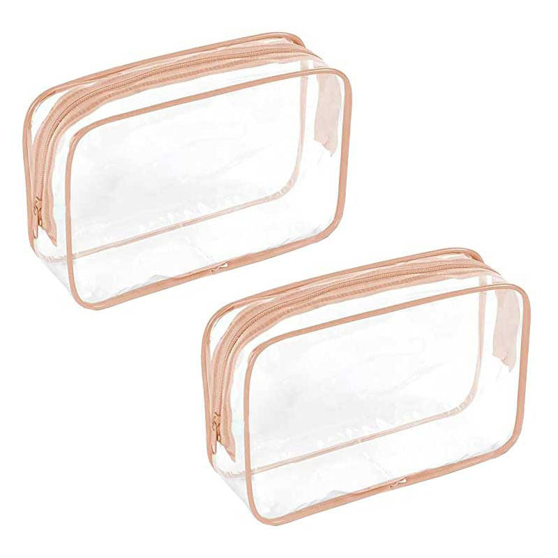 2 Pcs Clear Makeup Bags with Zippers