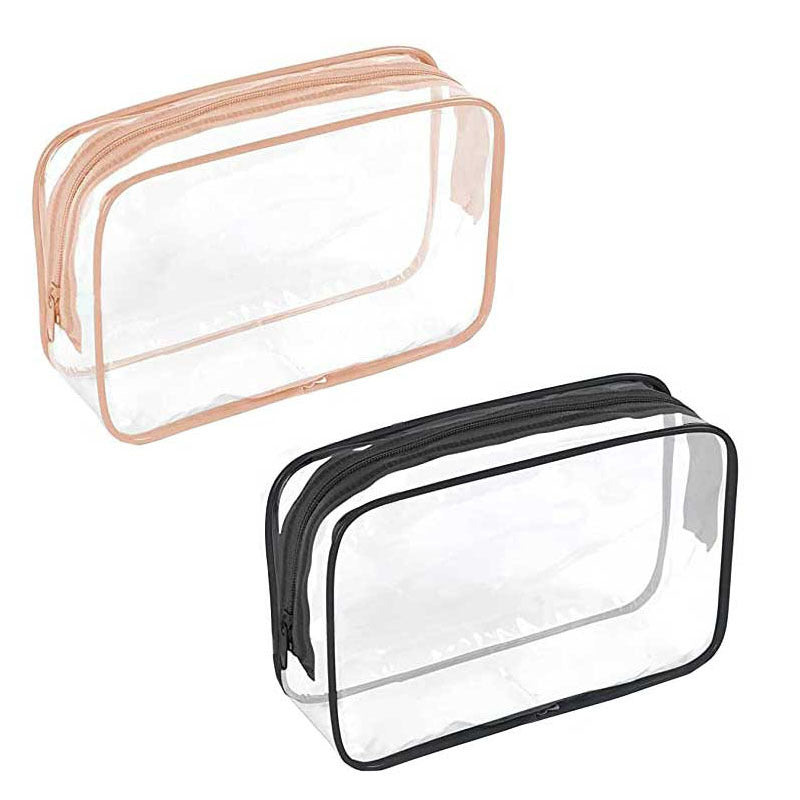 2 Pcs Clear Makeup Bags with Zippers