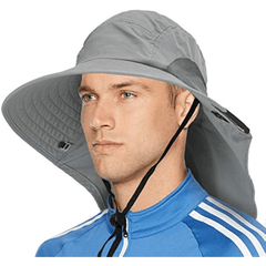 UPF50 Sun Protection Wide Brim Hat with Neck Flap for Men and Women
