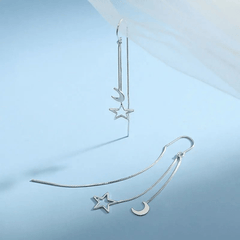 Hollow Star Moon Tassel Earrings Threader Ear Jewelry For Women