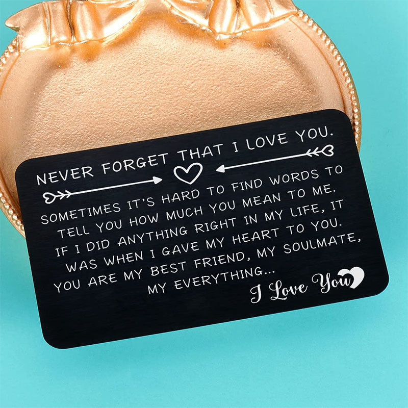 Metal Carving Card for Your Lover Husband Wife Gift