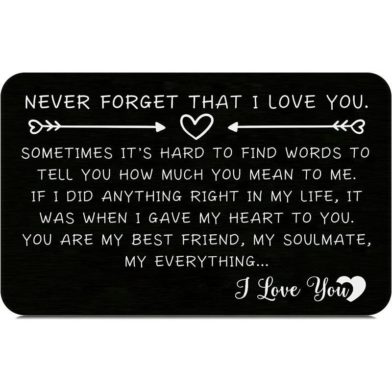 Metal Carving Card for Your Lover Husband Wife Gift