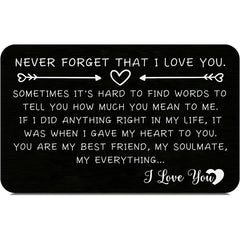 Metal Carving Card for Your Lover Husband Wife Gift