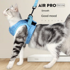 Soft Cat Harness Leash Straps Walking Jacket Set