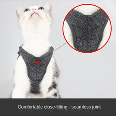 Soft Cat Harness Leash Straps Walking Jacket Set