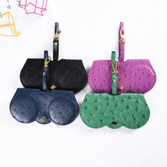 Ostrich Pattern PU Leather Bag Glasses Bag