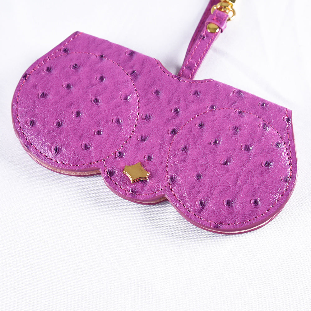 Ostrich Pattern PU Leather Bag Glasses Bag