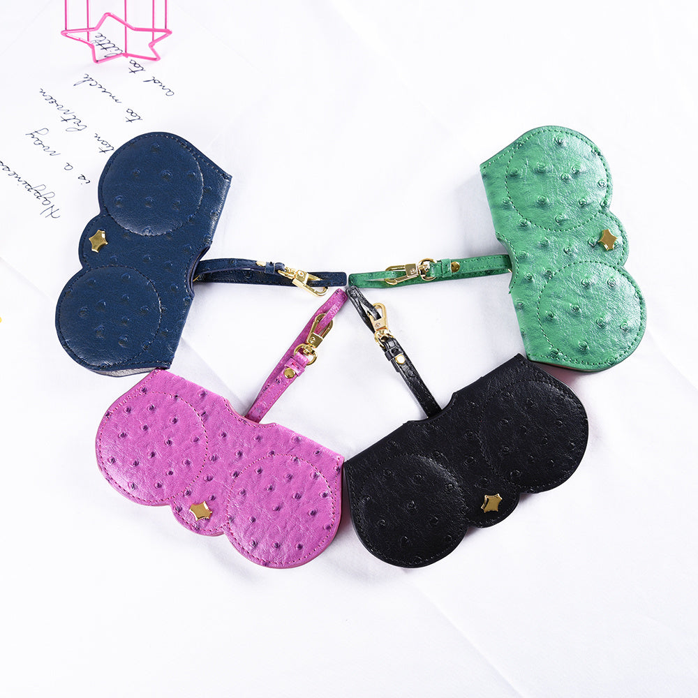 Ostrich Pattern PU Leather Bag Glasses Bag