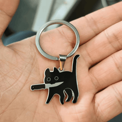 Cartoon Cat Pattern Bag Pendant Metal Anime Travel Accessory