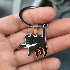Cartoon Cat Pattern Bag Pendant Metal Anime Travel Accessory