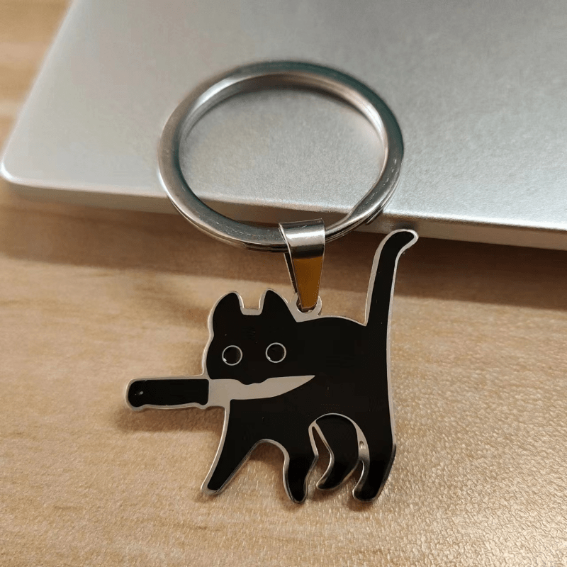Cartoon Cat Pattern Bag Pendant Metal Anime Travel Accessory