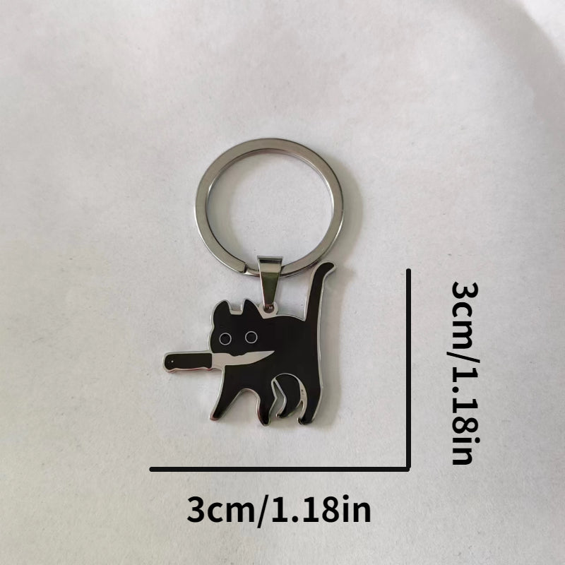 Cartoon Cat Pattern Bag Pendant Metal Anime Travel Accessory