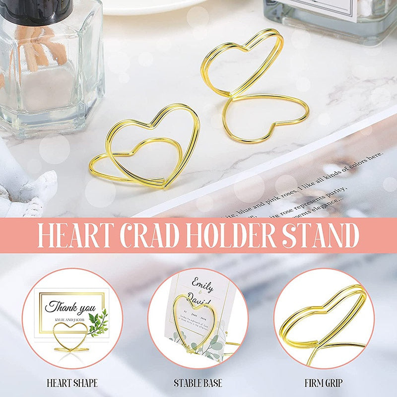 10pcs Love Heart Table Number Holders for Events and Parties