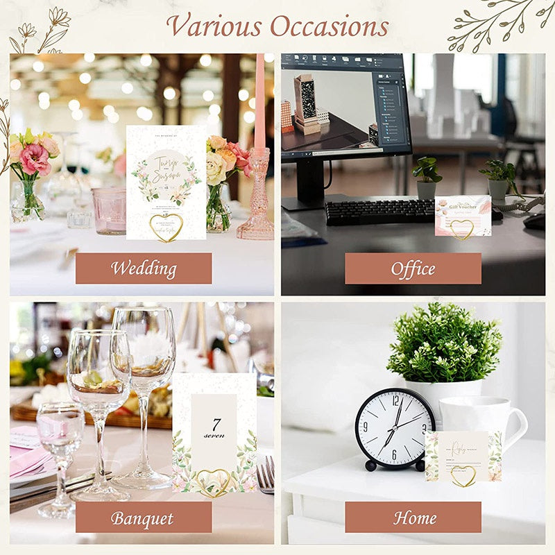 10pcs Love Heart Table Number Holders for Events and Parties