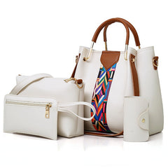 4Pcs Women's Handbag Set Shoulder Crossbody Clutch Purse Card Holder