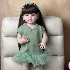 22in Lifelike Reborn Baby Doll w/ Realistic Brown Hair